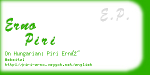 erno piri business card